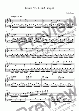 page one of Etude No. 14 in G major