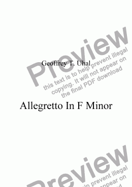 page one of Allegretto In F Minor