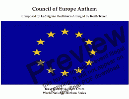 page one of European Regional Anthem for Brass Quintet (World National Anthem Series)