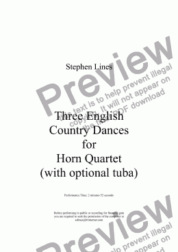 page one of Horn Quartet: Three English Country Dances