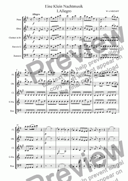 page one of Mozart: Serenade no 13 in G K525 (Eine kleine Nachtmusik) Mvt. I.Allegro