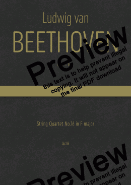 page one of Beethoven - String Quartet No.16 in F major