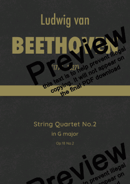 page one of Beethoven - String Quartet No.2 in G major