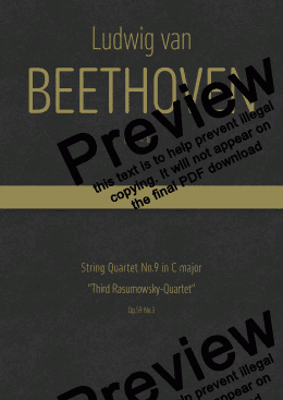 page one of Beethoven - String Quartet No.9 in C major