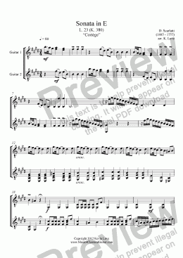 page one of Sonata in E, K. 380 (Duo)