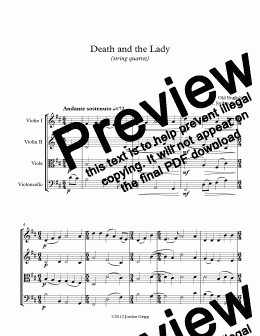 page one of Death and the Lady (string quartet)