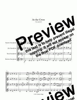 page one of At the Cross (sax quartet)