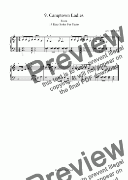 page one of Camptown Ladies - For Easy Piano