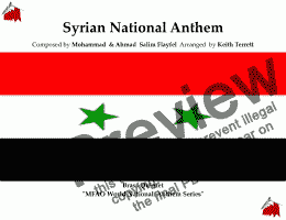 page one of Syrian National Anthem for Brass Quintet (MFAO World National Anthem Series)