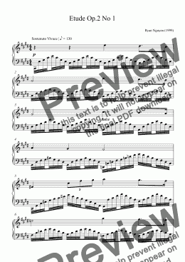 page one of Etude Op.2 No 1