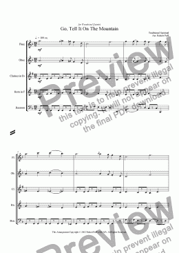 page one of Go Tell It On The Mountain (woodwind quintet)