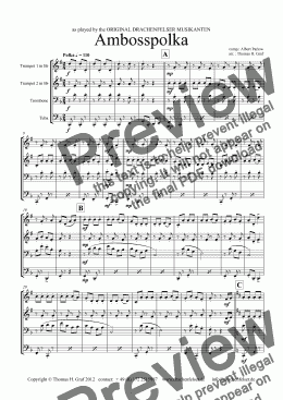 page one of Ambosspolka (Brass Quartet)