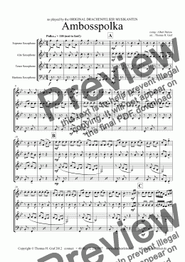 page one of Ambosspolka (Sax Quartet)