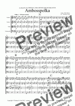 page one of Ambosspolka (String Quartet)