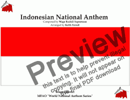 page one of Indonesian National Anthem for Brass Quintet (MFAO World National Anthem Series)