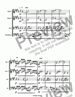 page one of SQ #3 I Jazz in A Major, Op. 244 orchestrated.sib