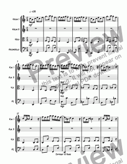 page one of SQ #3 III Ragtime in A Major, Op. 244 orchestrated.sib