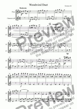 page one of Woodwind Duet