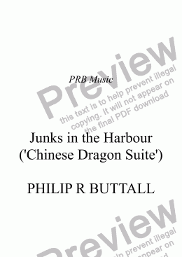 page one of Junks in the Harbour (’Chinese Dragon Suite’)