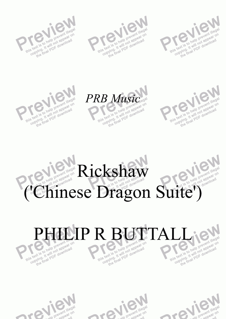 page one of Rickshaw (’Chinese Dragon Suite’)