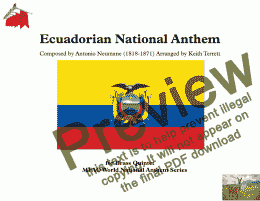 page one of Ecuadorian National Anthem for Brass Quintet