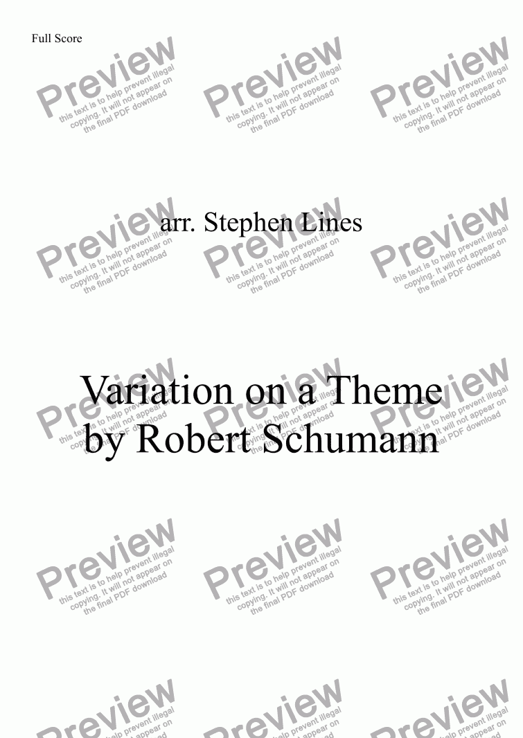 page one of Brass Quintet: Variation on a Theme by Robert Schumann