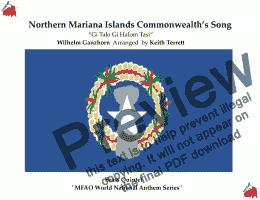 page one of Northern Mariana Islands Commonwealth Song (Im Schoensten Wiesengrunde) for Brass Quintet (MFAO World National Anthem Series)