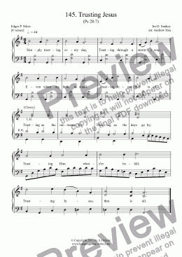 page one of Trusting Jesus - Easy Piano 145