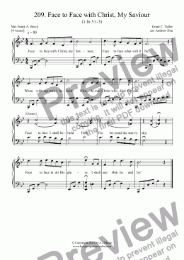 page one of Face to Face with Christ, My Saviour - Easy Piano 209