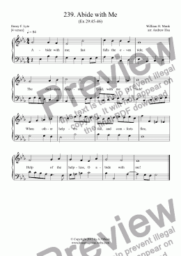 page one of Abide with Me - Easy Piano 239