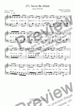 page one of Never Be Afraid - Easy Piano 271