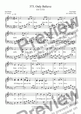page one of Only Believe - Easy Piano 373