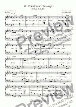 page one of Count Your Blessings - Easy Piano 90