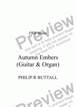 page one of Autumn Embers (Guitar & Organ)