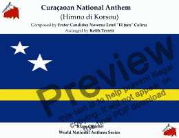 page one of Curaçaoan National Anthem (Himno di Korsou) for Brass Quintet MFAO World National Anthem Series MFAO World National Anthem Series
