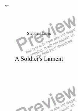 page one of Piano: A Soldier’s Lament