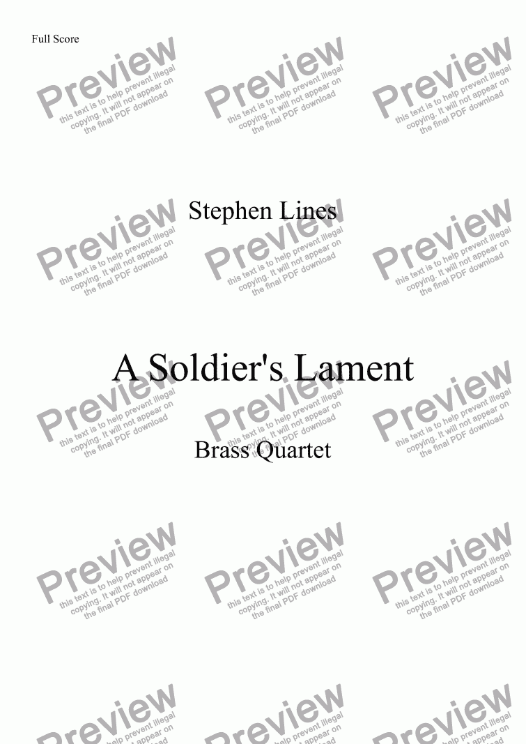 page one of Brass Quartet: A Soldier’s Lament
