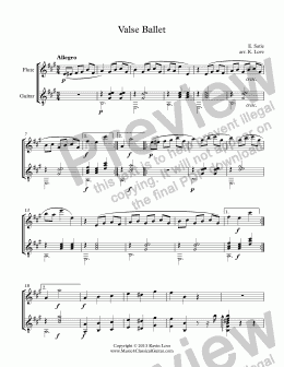 page one of Valse Ballet Flute and Guitar)