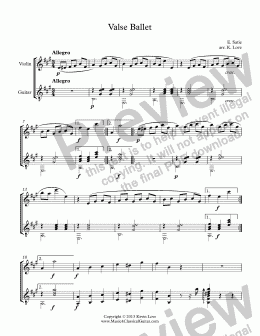 page one of Valse Ballet (Violin and Guitar)