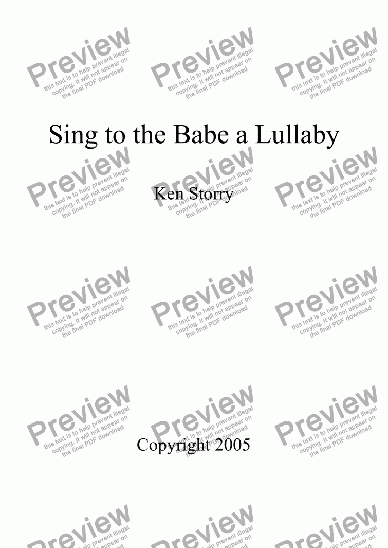 page one of Sing to the Babe a Lullaby