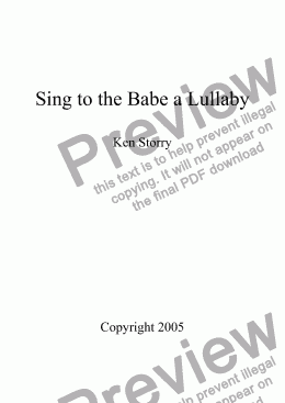 page one of Sing to the Babe a Lullaby