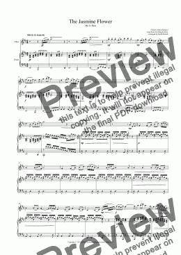 page one of Jasmine Flower (The) for Oboe & Piano
