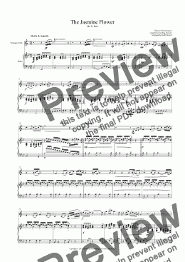 page one of Jasmine Flower (The) for Bb Trumpet & Piano (Pro-version)