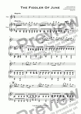 page one of The Fiddler Of June (Flute Solo with Piano)