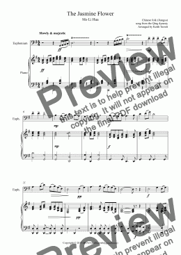 page one of Jasmine Flower (The) for C Euphonium & Piano