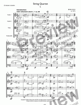 page one of String Quartet