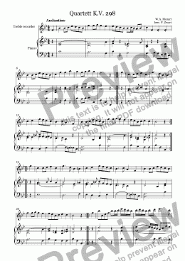 page one of Quartett K.V. 298 (Mozart)