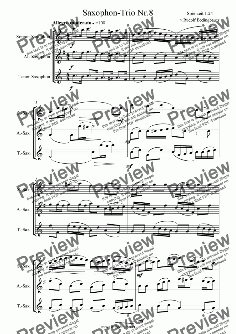 page one of Saxophon-Trio Nr.8