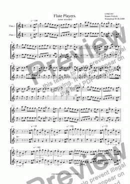 page one of Flute Players. (tenor recorder)