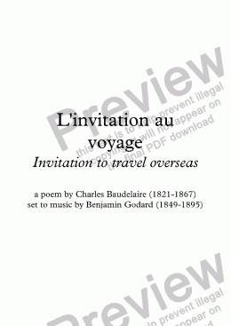 page one of L’invitation au voyage (B. Godard / Baudelaire)
